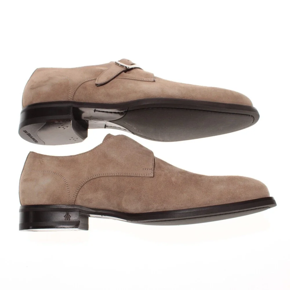 Di Bianco NWD Single Monk Strap Dress Shoes Size 42.5 (US 9.5) in Brown Suede